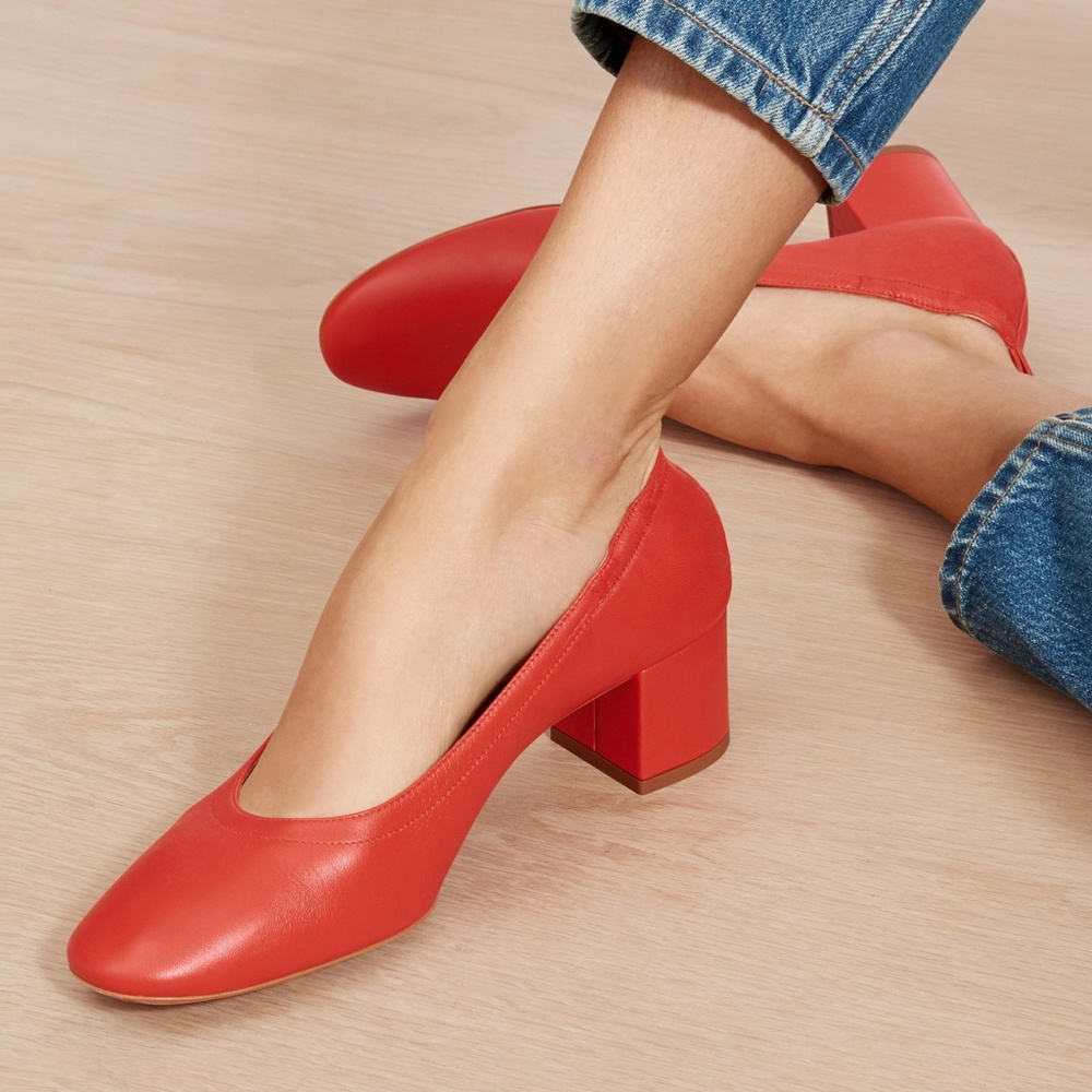 Everlane Day Heel (Bright Red, Size 7)